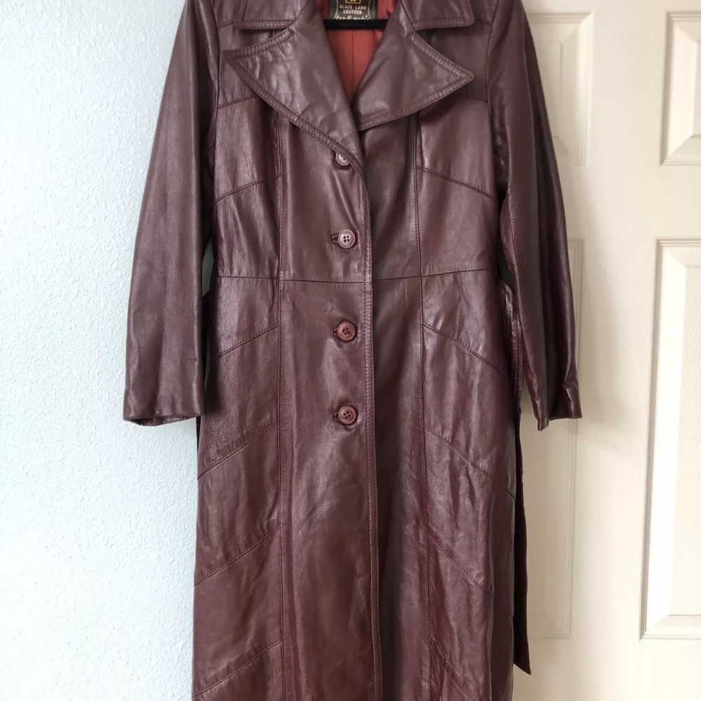 SOLD***Women's Burgundy Leather Coat